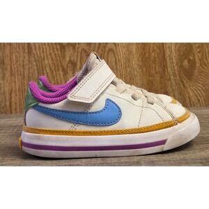 Nike Court Legacy Shoes Toddler Size 6C Purple Blue White Leather